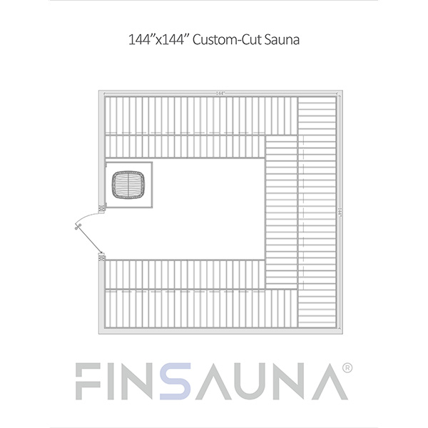 FINSAUNA Custom-Cut Sauna 144x144