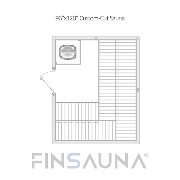 FINSAUNA Custom-Cut Sauna 96x120
