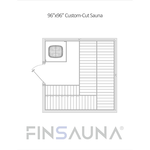 FINSAUNA Custom-Cut Sauna 96x96