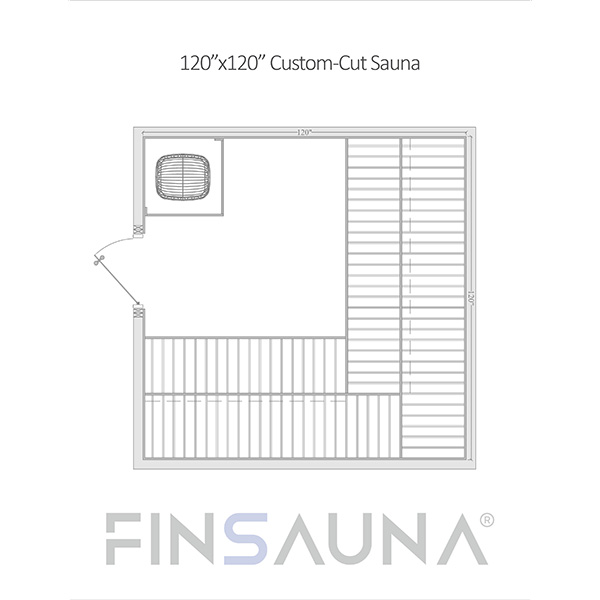 FINSAUNA Custom-Cut Sauna 120x120