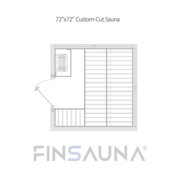 FINSAUNA Custom-Cut Sauna 72x72