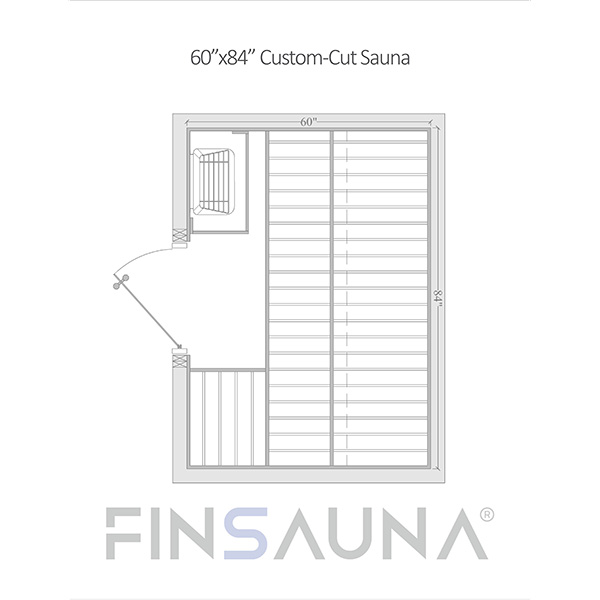 FINSAUNA Custom-Cut Sauna 60x84